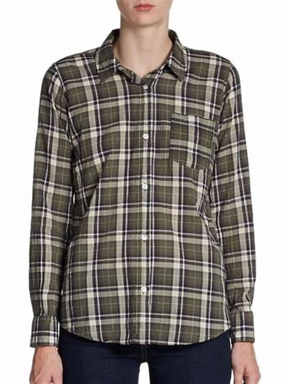 Rails Devyn Green Plaid Long Sleeve Cotton Button-Up Shirt Size XS